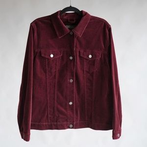 Burgundy "Eddie Bauer" Velvet Jacket Size L